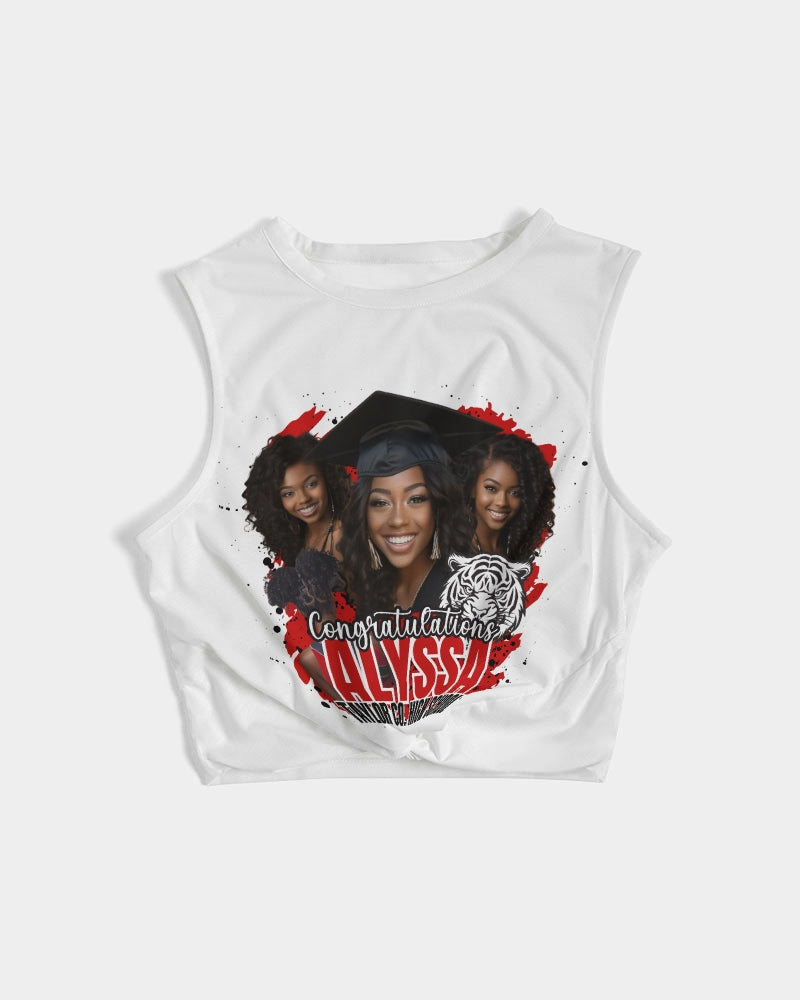 Grad Tees Women's  All-Over Print Twist-Front Tank