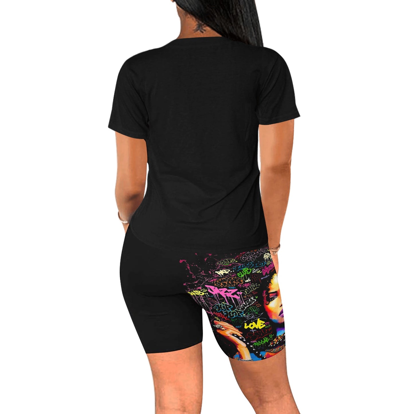 I Am Black Women's Short Yoga Set(ModelSets 03)